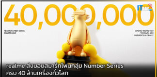 realme ส่งมอบสมาร์ทโฟนกลุ่ม Number Series ครบ 40 ล้านเครื่องทั่วโลก realme