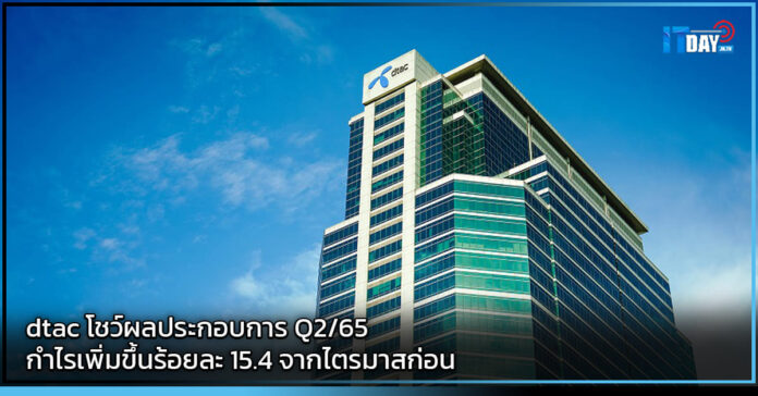 Cover dtac โชว์ผลประกอบการ Q2-65 กำไรเพิ่มขึ้นร้อยละ 15.4 จากไตรมาสก่อน dtac