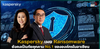 Kaspersky เผย Ransomware ยังคงเป็นภัยคุกคาม No.1 ขององค์กรในอาเซียน Kaspersky