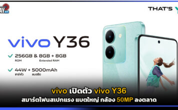 vivo เปิดตัว vivo Y36 สมาร์ตโฟนสเปกแรง แบตใหญ่ กล้อง 50MP ลงตลาด vivo Y36