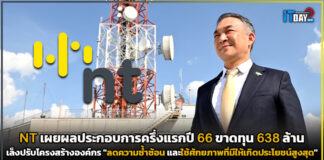 NT เผยผลประกอบการครึ่งแรกปี 66 ขาดทุน 638 ล้าน เล็งปรับโครงสร้างองค์กร NT