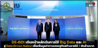 DE-BDI เดินหน้าผลักดันการใช้ Big Data และ AI สู่ Data-Driven Nation เพื่อเพิ่มมูลค่าทางเศรษฐกิจสร้าง 3 พันล้านบาท BDI