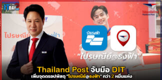 Thailand Post จับมือ DIT เพิ่มจุดดรอปพัสดุ “ไปรษณีย์@ธงฟ้า” 2 หมื่นแห่ง Thailand Post