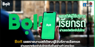 Bolt เผยรายงานสถิติพบผู้ใช้บริการเรียกรถผ่านแอปพลิเคชันในไทยเพิ่มขึ้นอย่างก้าวกระโดด Bolt