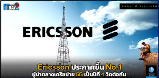 Ericsson ประกาศขึ้น No.1 ผู้นำตลาดเครือข่าย 5G เป็นปีที่ 4 ติดต่อกัน Ericsson