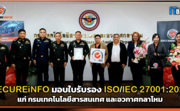 SECUREiNFO มอบใบรับรองISO/IEC 27001:2022 แก่ DISTD SECUREiNFO