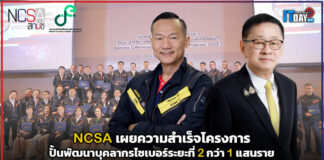 NCSA เผยความสำเร็จปั้นพัฒนาบุคลากรไซเบอร์ระยะที่ 2 กว่า 1 แสนราย NCSA
