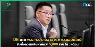 DE เผย พ.ร.ก.ปราบอาชญากรรมออนไลน์ ยับยั้งความเสียหายกว่า 5,800 ล้านใน 3 เดือน DE