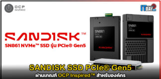 SANDISK SSD PCIe® Gen5 ผ่านเกณฑ์ OCP Inspired™ สำหรับองค์กร SANDISK