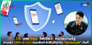 DE เผย ครม.ไฟเขียว! หน่วยงานรัฐห้ามส่ง SMS–อีเมลแนบลิงก์ ฝ่าฝืนถือเป็น “สแกมเมอร์” ทันที DE