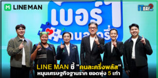 LINE MAN ชี้ “คนละครึ่งพลัส” หนุนเศรษฐกิจฐานราก ยอดพุ่ง 5 เท่า LINE MAN
