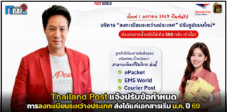 Thailand Post แจ้งปรับลงทะเบียนระหว่างประเทศ ส่งได้แค่เอกสารเริ่มต้นปี Thailand Post