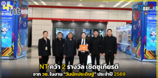 NT คว้า 2 รางวัลเชิดชูเกียรติจาก วช. ในงาน “วันนักประดิษฐ์” ประจำปี 2569 NT