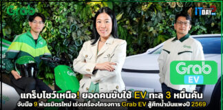 แกร็บโชว์เหนือ! ยอดคนขับใช้ EV ทะลุ 3 หมื่นคัน เร่งเครื่องโครงการ Grab EV สู้ศึกน้ำมันแพงปี 2569 Grab EV