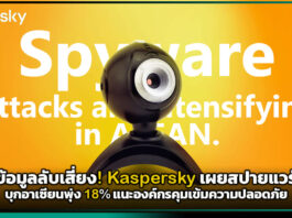 ข้อมูลลับเสี่ยง! Kaspersky เผยสปายแวร์บุกอาเซียนพุ่ง 18% แนะองค์กรคุมเข้มความปลอดภัย Kaspersky