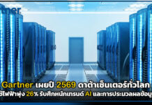 Gartner เผยปี 2569 ดาต้าเซ็นเตอร์ทั่วโลกใช้ไฟฟ้าพุ่ง 26% รับศึกหนักเทรนด์ AI Gartner