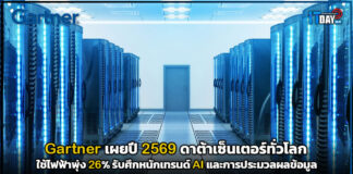 Gartner เผยปี 2569 ดาต้าเซ็นเตอร์ทั่วโลกใช้ไฟฟ้าพุ่ง 26% รับศึกหนักเทรนด์ AI Gartner
