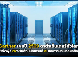 Gartner เผยปี 2569 ดาต้าเซ็นเตอร์ทั่วโลกใช้ไฟฟ้าพุ่ง 26% รับศึกหนักเทรนด์ AI Gartner
