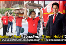 Thailand Post โชว์ผลลัพธ์ “Green Hub 7 ปี” ผนึก 6 พันธมิตร เปลี่ยนรีไซเคิลวัสดุใช้แล้วกว่า 750 ตัน สู่กล่องมาตรฐาน FSC Thailand Post