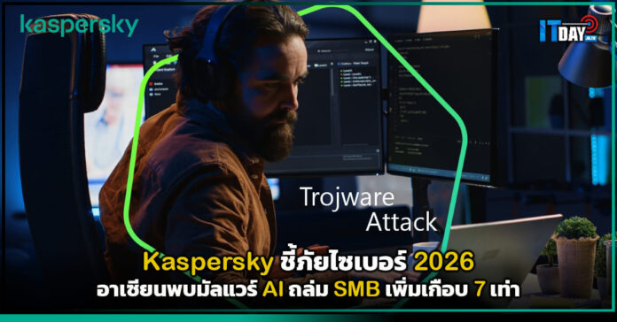 Cover Kaspersky ชี้ภัยไซเบอร์ 2026 อาเซียนพบมัลแวร์ AI ถล่ม SMB เพิ่มเกือบ 7 เท่า Kaspersky
