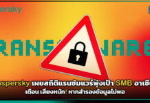 Kaspersky เผยสถิติแรนซัมแวร์พุ่งเป้า SMB อาเซียน เตือนสำรองข้อมูลไม่พอ Kaspersky