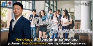 Synology ชี้ 3 โจทย์ใหญ่การศึกษาไทย “ต้นทุนพุ่ง-คุมยาก-ภัยไซเบอร์” ชูนวัตกรรม Data Governance วางรากฐานจัดการข้อมูลระยะยาว Synology