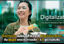 Siemens เผยผลสำรวจ ชี้ Digitalization คือ กุญแจยกระดับการผลิต F&B สู่ความยั่งยืน Siemens
