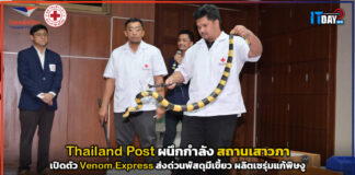 Thailand Post ผนึกกำลัง สถานเสาวภา เปิดตัว Venom Express ส่งด่วนพัสดุมีเขี้ยว ผลิตเซรุ่มแก้พิษงู Thailand Post