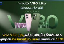 vivo V80 Lite พลังแบตหมื่น อึดเกินคาด พร้อมลุยทุกวัน ในราคาเริ่มต้น 13,999 บาท vivo V80 Lite