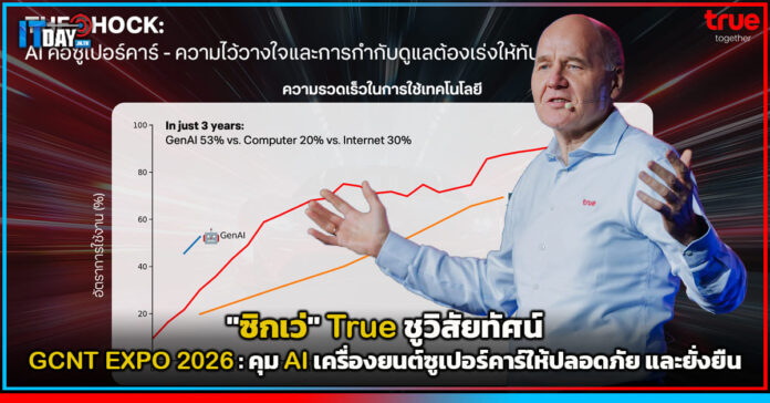 Cover ซิกเว่ True ชูวิสัยทัศน์ GCNT EXPO 2026 คุม AI เครื่องยนต์ซูเปอร์คาร์ให้ปลอดภัย และยั่งยืน True