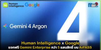 Human Intelligence x Google แจกฟรี Gemini Enterprise 5 แสนสิทธิ์บน AiPASS Gemini Enterprise
